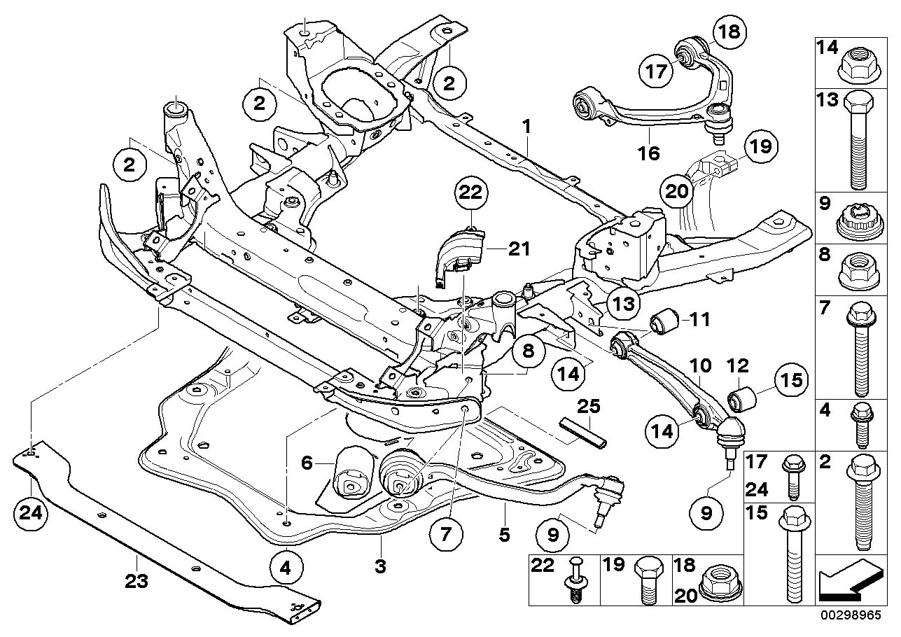Diagram Frnt axle support,wishbone/tension strut for your 2014 BMW 750i   