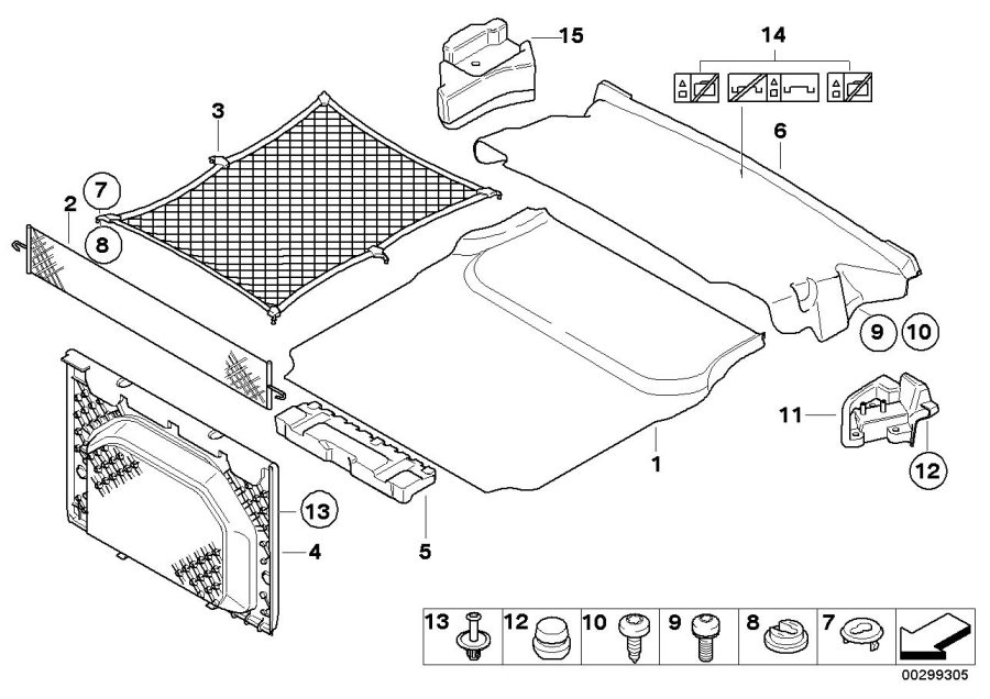 Diagram Trim panel, trunk floor for your BMW 230iX  