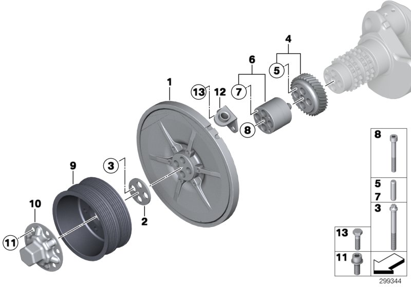 Diagram Belt Drive-vibration Damper for your 2018 BMW X2 28iX  