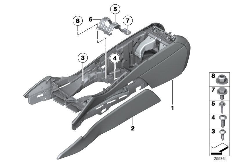 Diagram Center console for your BMW