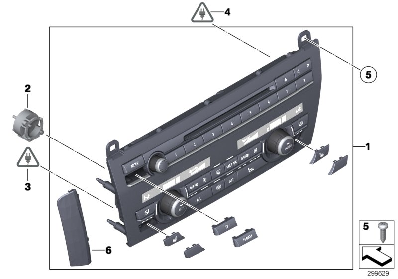 Diagram Radio and climate control panel for your 2014 BMW M6   