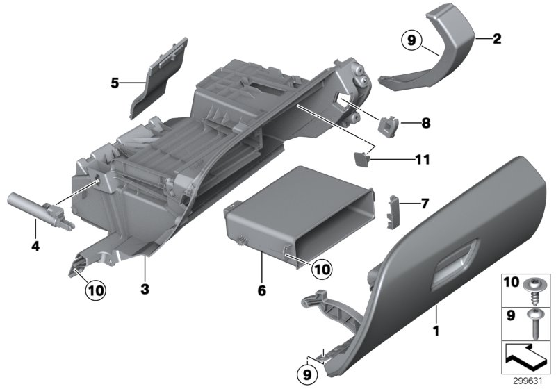 Diagram GLOVE BOX for your 2010 BMW M6   