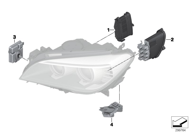 Diagram Single components f headlight Xenon/ALC for your 2016 BMW 650iX   
