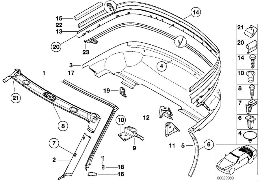 Diagram Interior body trim panel for your BMW