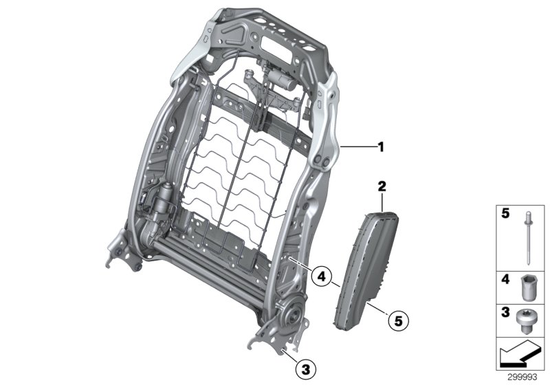 Diagram Seat, front, backrest frame for your 2012 BMW M6   