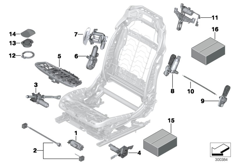 Diagram Seat, front, electrical and motors for your BMW