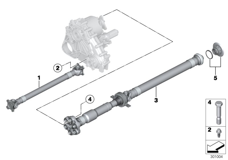 Diagram 4-wheel drive shaft/Insert nut for your BMW