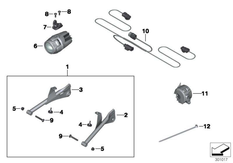 Diagram Retrofitting, LED additional headlight for your BMW R1200R  