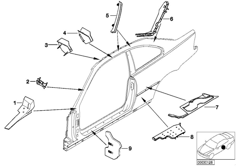 Diagram Cavity shielding, side frame for your 2009 BMW M6   