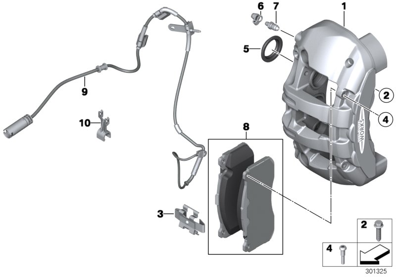 Diagram Front brake pad wear sensor for your MINI