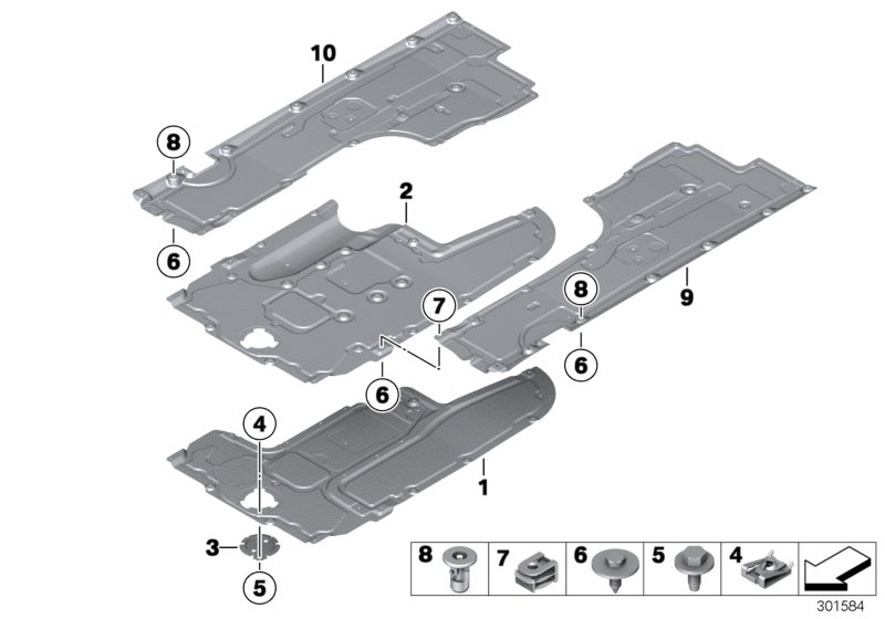 Diagram Underbody cover, front for your 2012 BMW 323i   