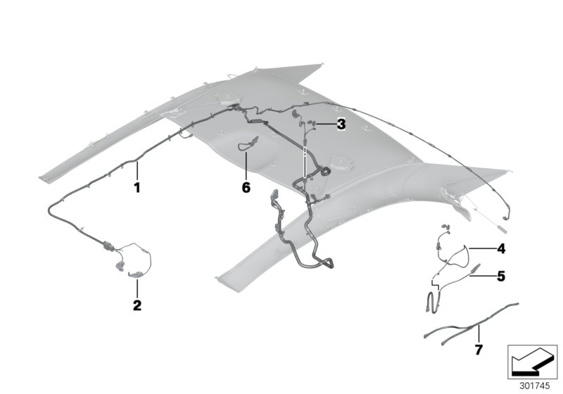 Diagram Wiring harness, hardtop, retractable for your 2013 BMW