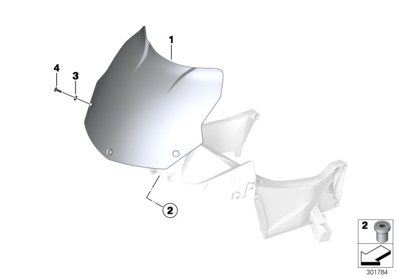 Diagram Windshield, low for your 2016 BMW R1200R   