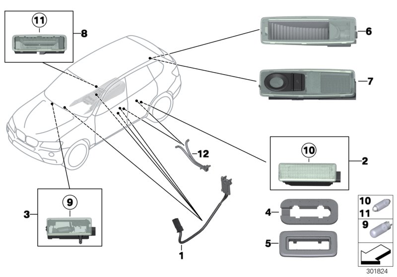 Diagram Various lamps for your 1977 BMW 320i   