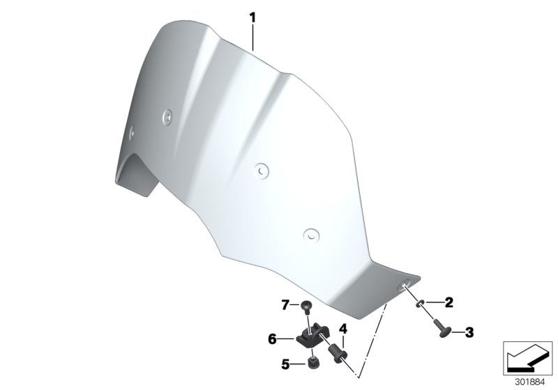 Diagram Windshield, small, clear for your 2010 BMW K1600GTL   