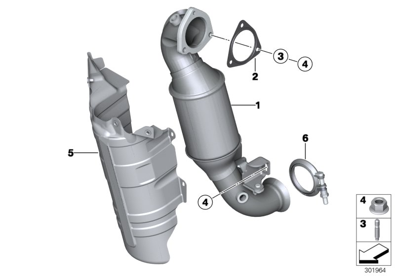 Diagram Exhaust manifold with catalyst for your 2020 MINI Countryman   