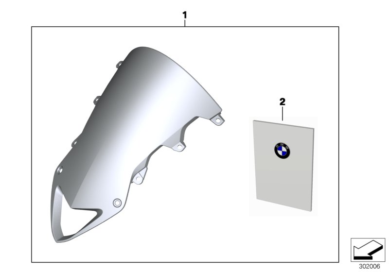 Diagram Windshield, high, tinted for your BMW S1000RR  