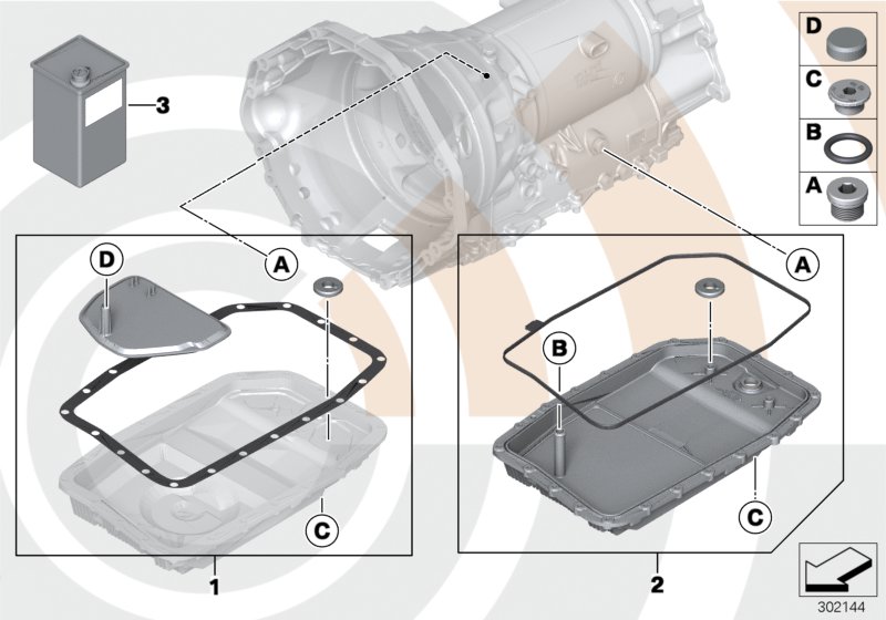 Le diagramme Kit de vidange d"huile BVA pour votre BMW