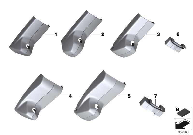 Diagram Covers for interior rearview mirror for your BMW