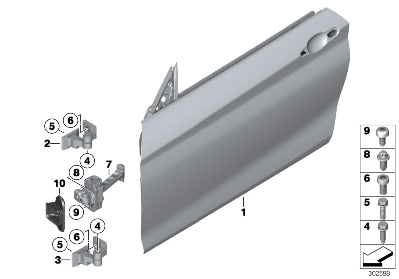 Diagram FRONT DOOR-HINGE/DOOR BRAKE for your 2014 BMW M6   