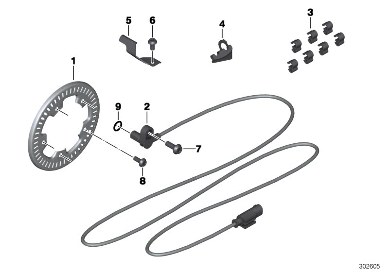 Diagram Front wheelspeed sensor for your 2015 BMW R1200GS   