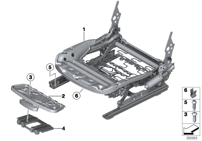 Diagram Seat, front, seat frame for your 2012 BMW M6   