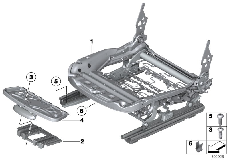 Diagram Seat, front, seat frame for your BMW M6  