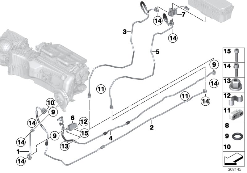 Diagram Refrigerant lines, underfloor for your 2014 BMW X4   