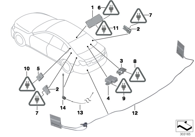 Diagram Single parts F antenna-diversity for your 2008 BMW X3   