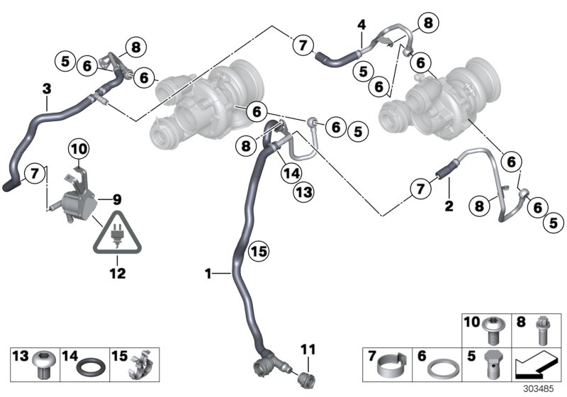 Diagram Engine cooling system exhaust turbo. for your 2012 BMW 750Li   