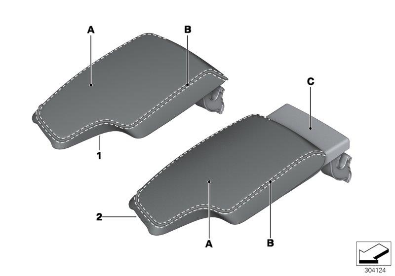 Diagram Individual armrest, center console for your BMW