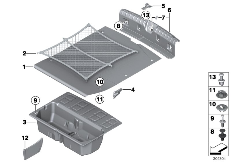 Diagram Trim panel, trunk floor for your BMW 330iX  