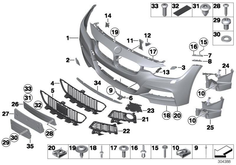 Diagram M Trim, front for your 2001 BMW 330i   