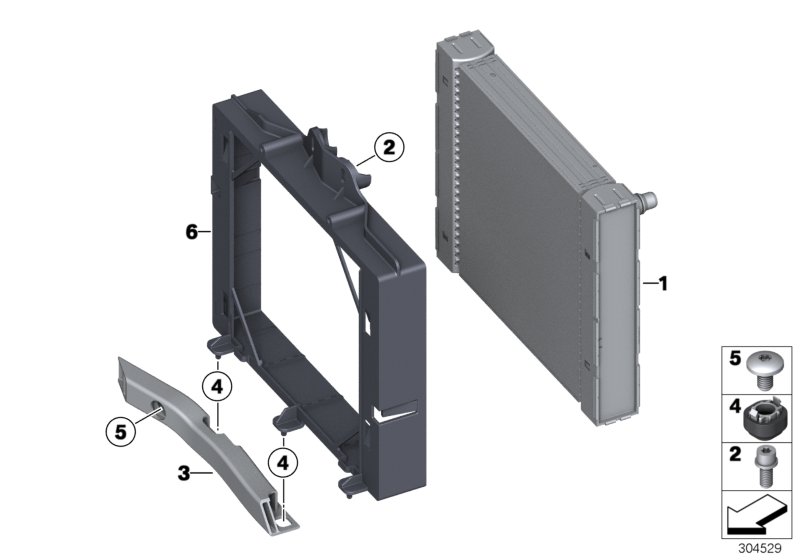 Diagram Auxiliary radiator, wheelhousing for your BMW