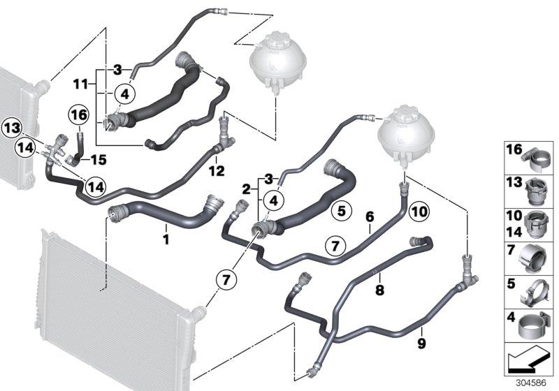 Diagram Cooling System Water Hoses for your 2012 BMW 335i   