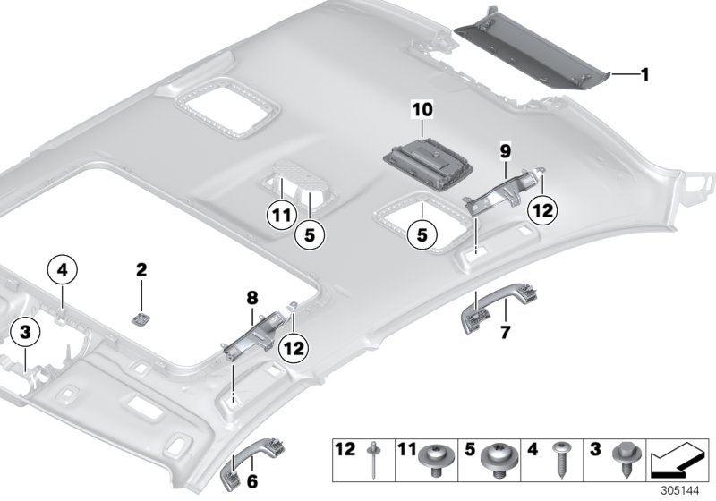Diagram Mounting parts, roof antenna for your 2015 BMW M5   