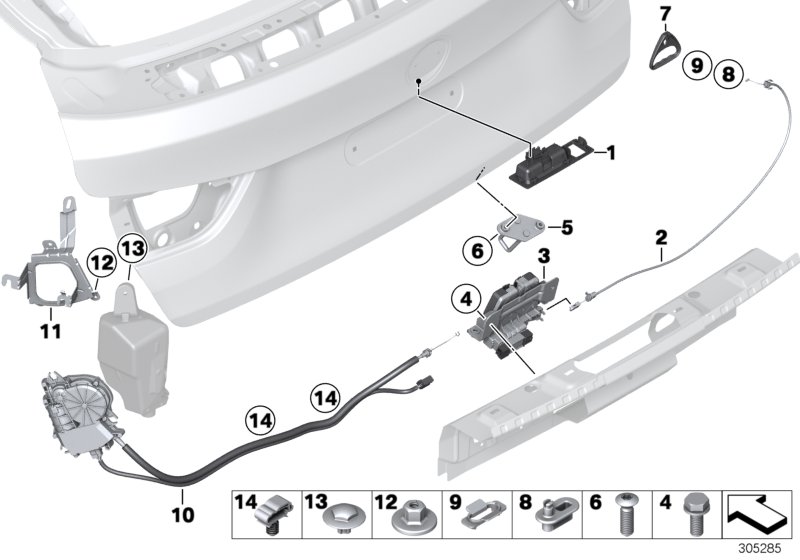 Diagram Tailgate closing system for your 2023 BMW X6   