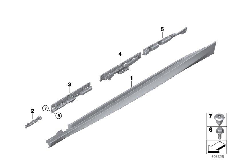 Diagram M cover for rocker panel / wheel arch for your 2006 BMW M6   