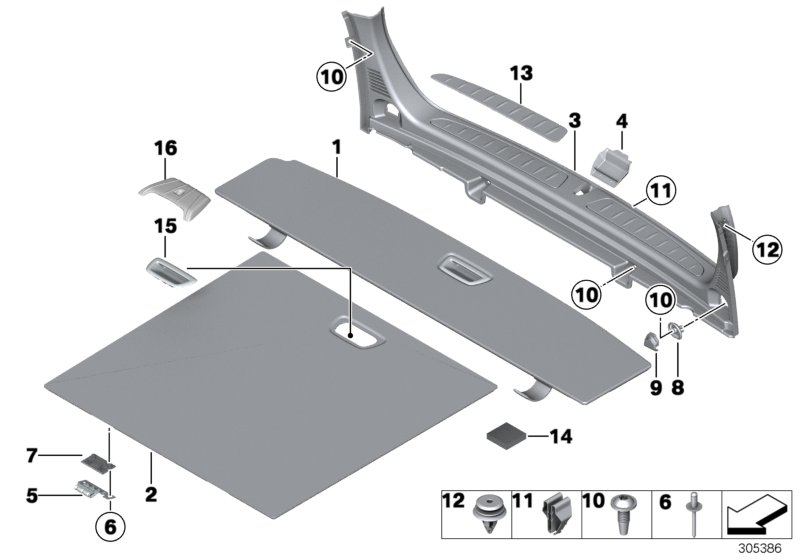Diagram Trim panel, trunk floor for your BMW