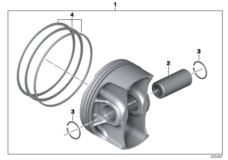 Diagram Piston with rings and wristpin for your BMW K75  