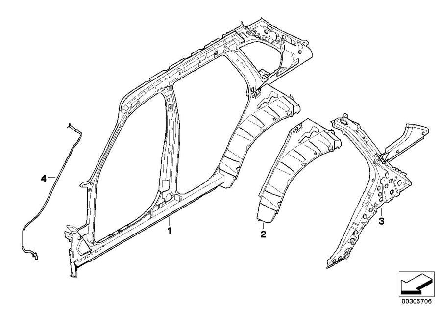 Diagram Single components for body-side frame for your 2013 BMW M6   