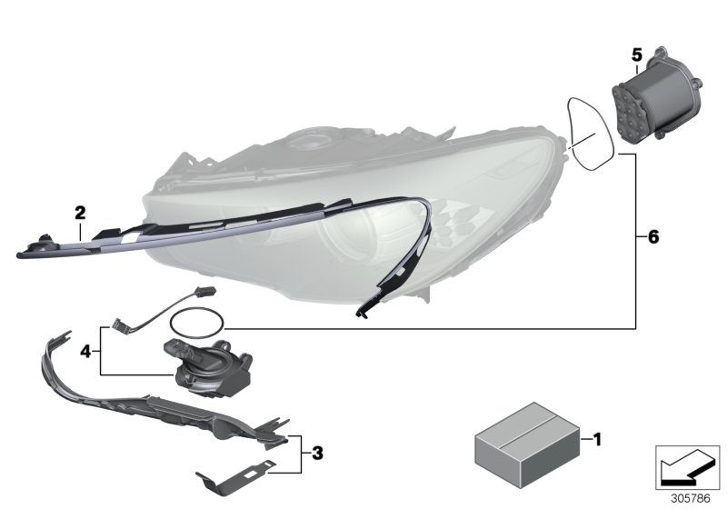 Diagram Single components for headlight for your 1995 BMW