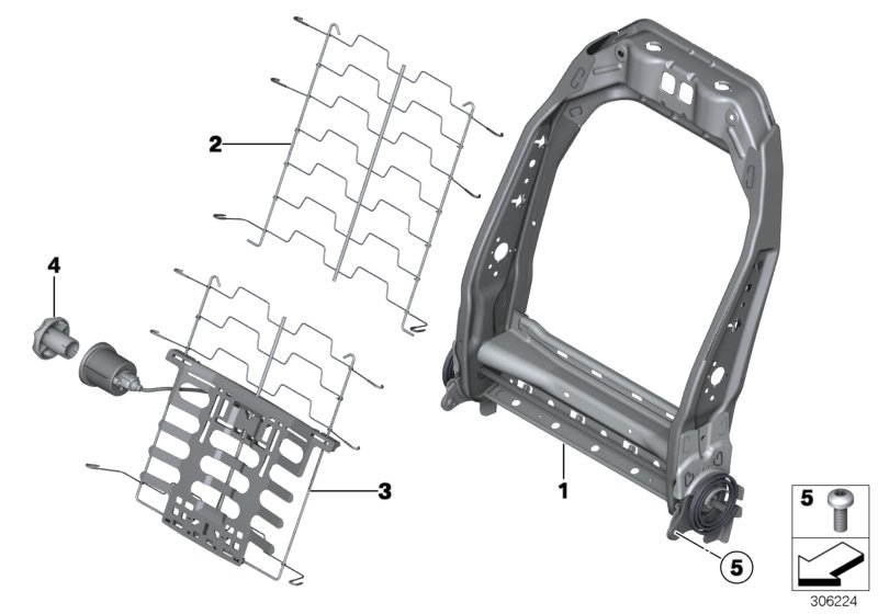 Diagram Seat, front, backrest frame for your MINI