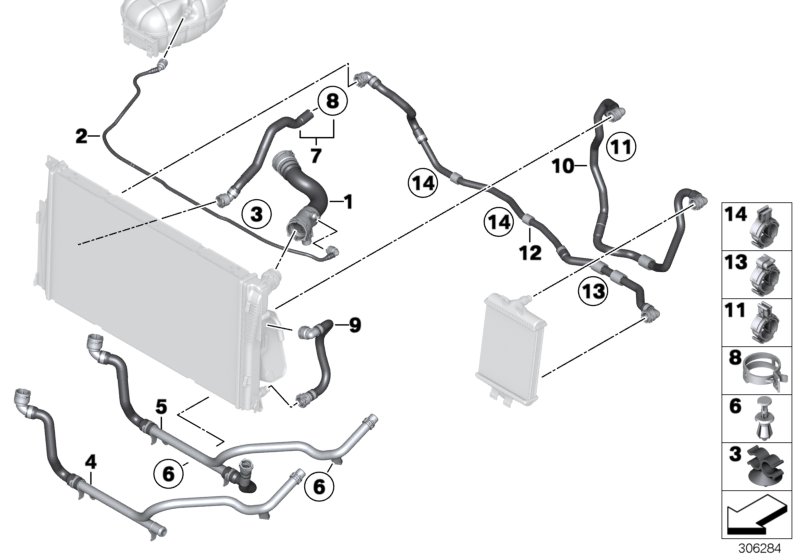 Diagram Cooling system coolant hoses for your 2013 BMW 750LiX   