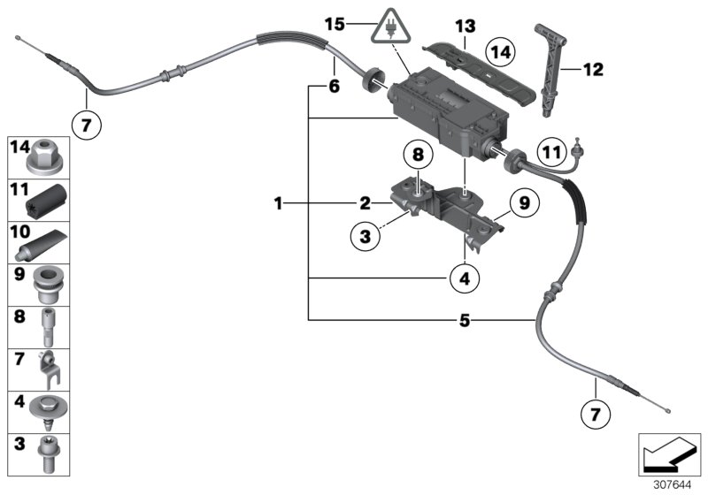 Diagram Parking BRAKE/ACTUATOR for your 2011 BMW 550iX   