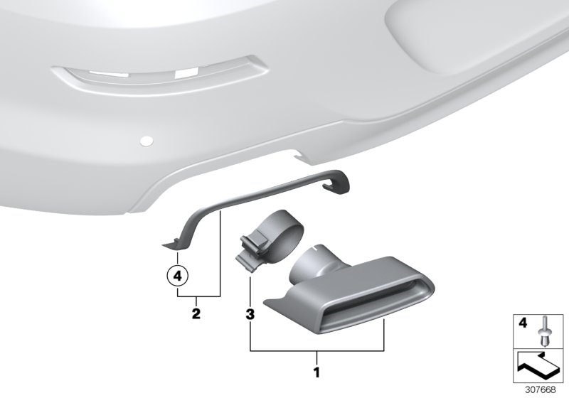 Diagram Tailpipe tip, chrome for your 1988 BMW M6   