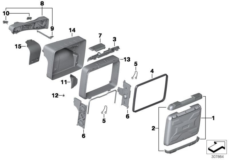 Diagram Single parts, Vario case for your 2014 BMW R1200GS   