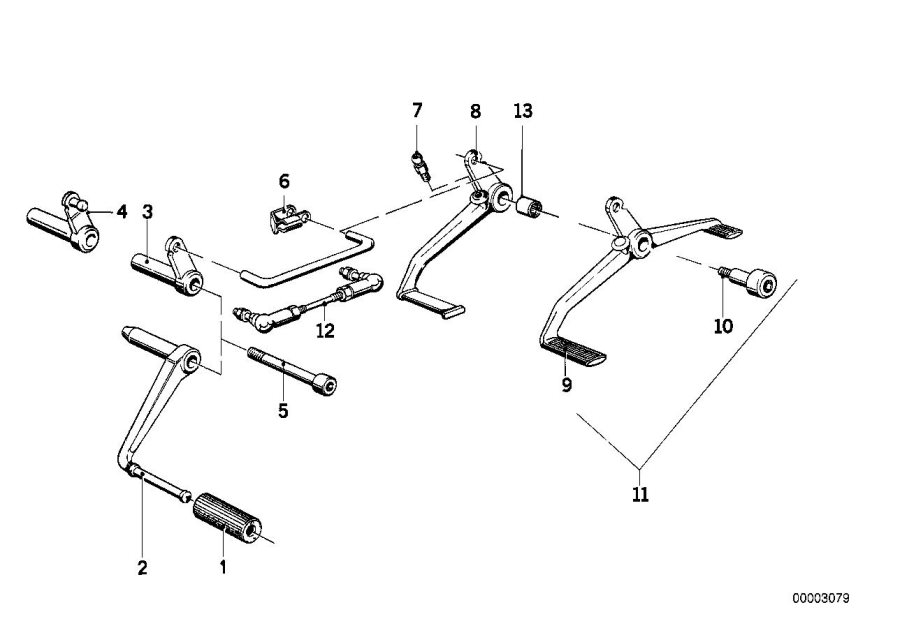 Diagram External shifting PARTS/SHIFT lever for your 2025 BMW S1000R   