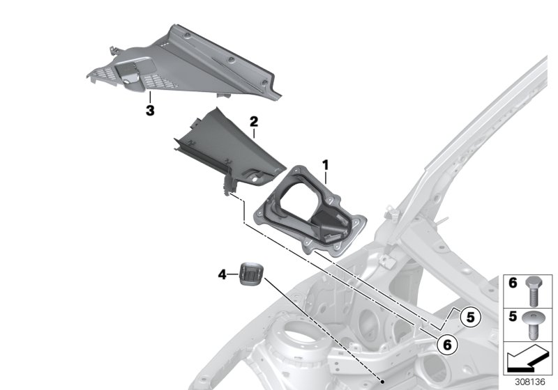 Diagram Various grommets / covers for your 2017 BMW 330iX Sedan  