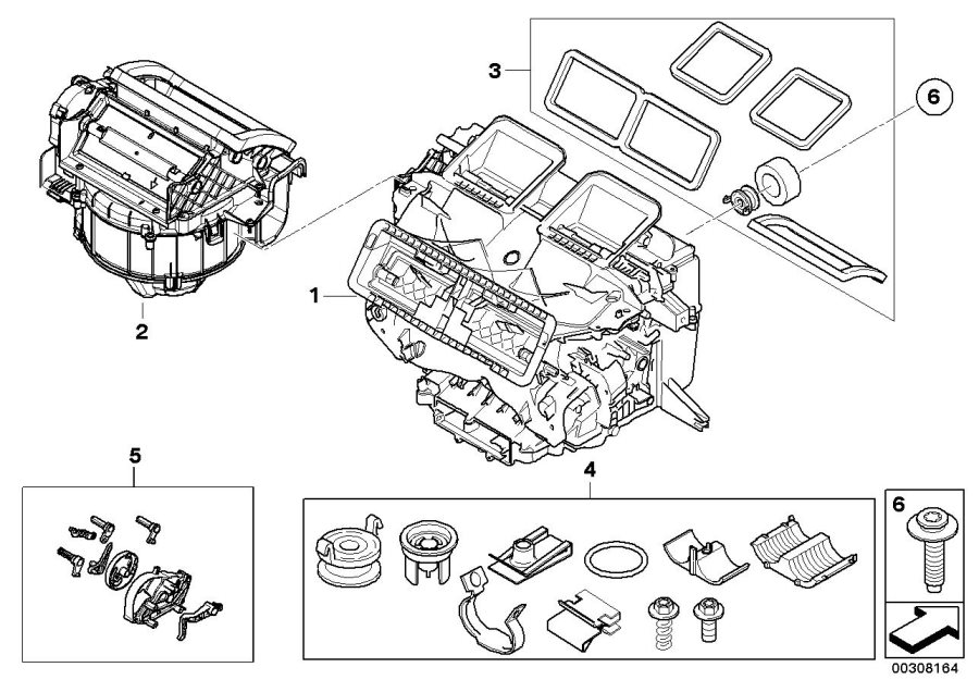 Diagram Housing parts aut.air conditioning Denso for your 2016 BMW M6   